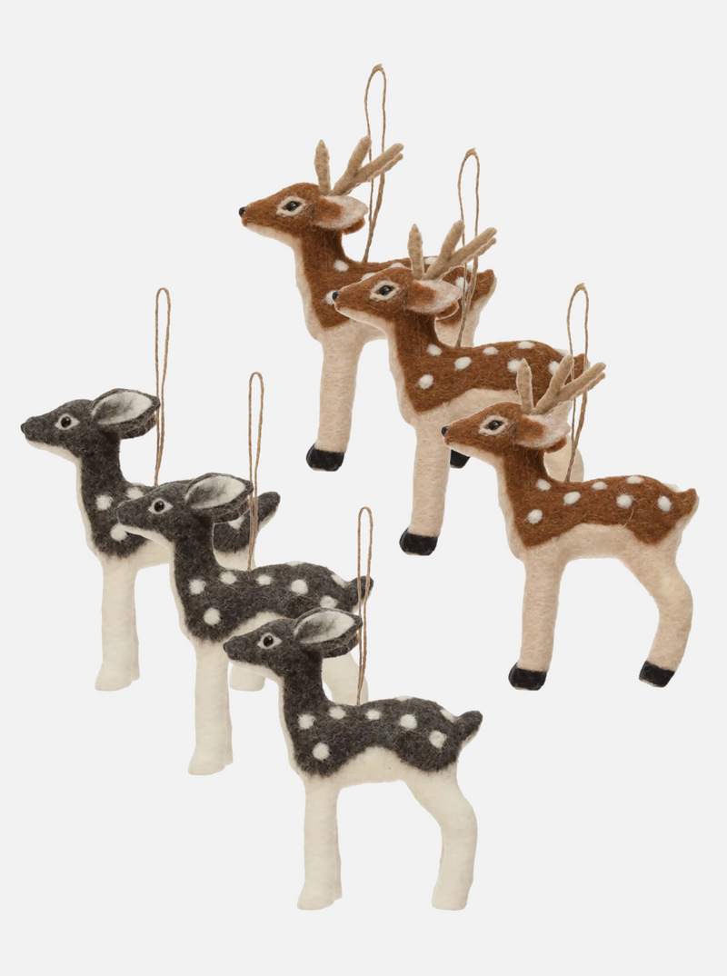 Felt Deer Ornaments