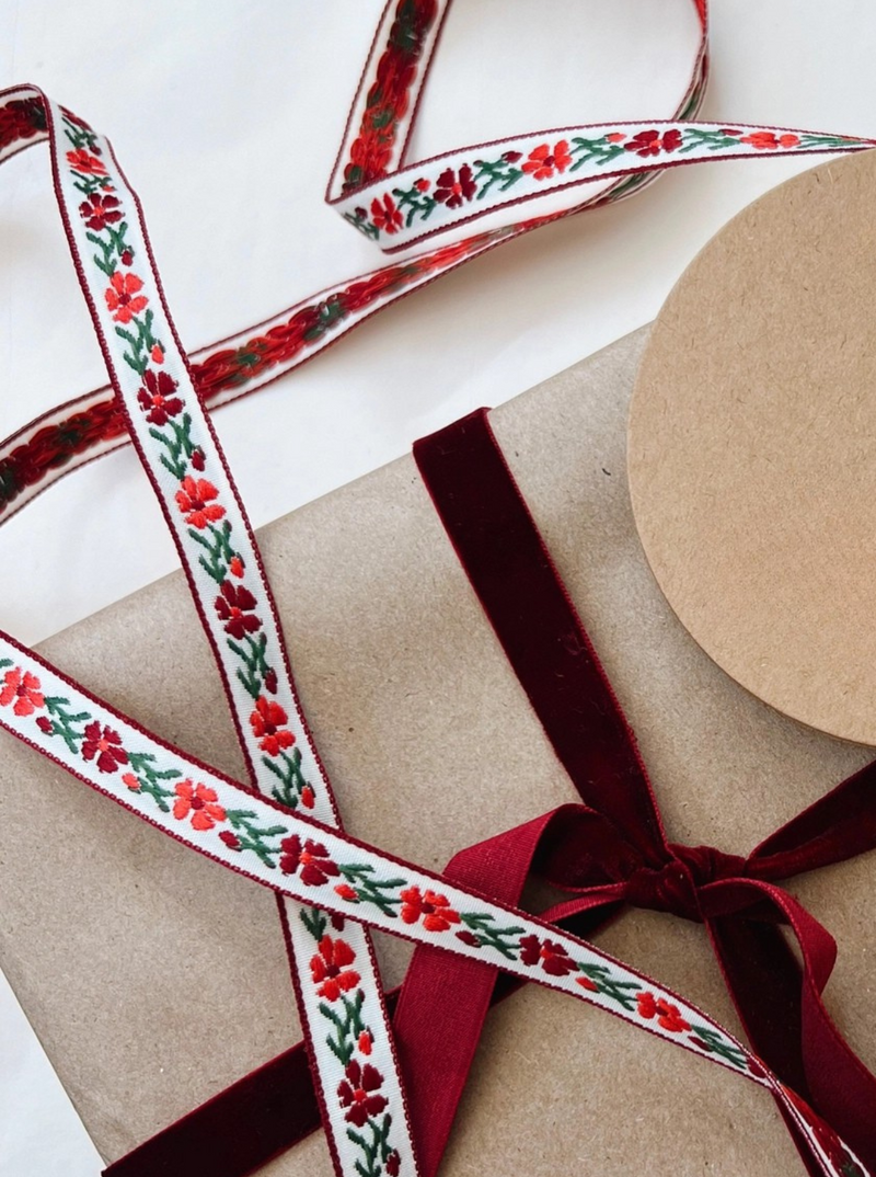 Red Floral Ribbon