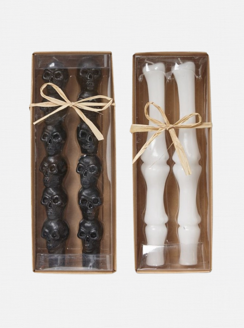 Skull & Bone Taper Candles | Set of 2