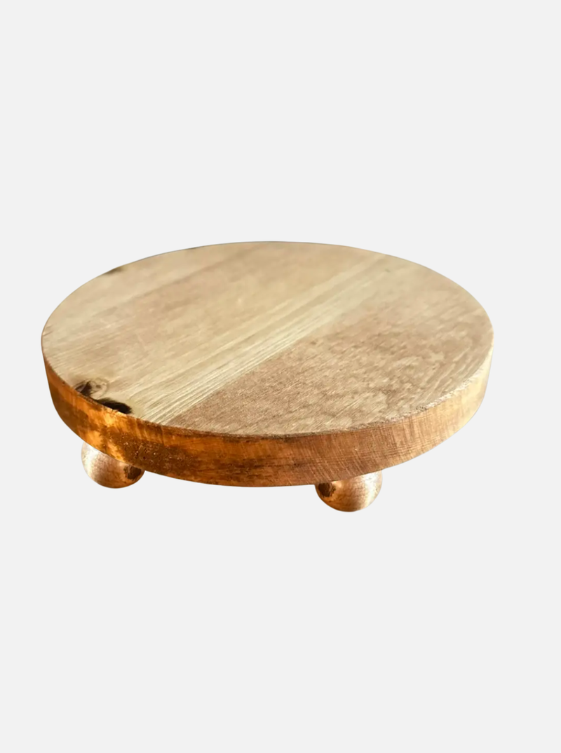Round Footed Riser – Rustic Wooden Display Stand – House of Jade Home