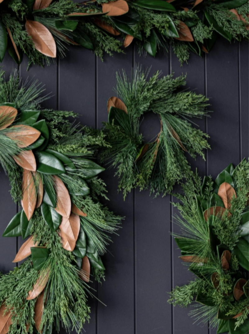 Faux Magnolia Norfolk Mini Wreath