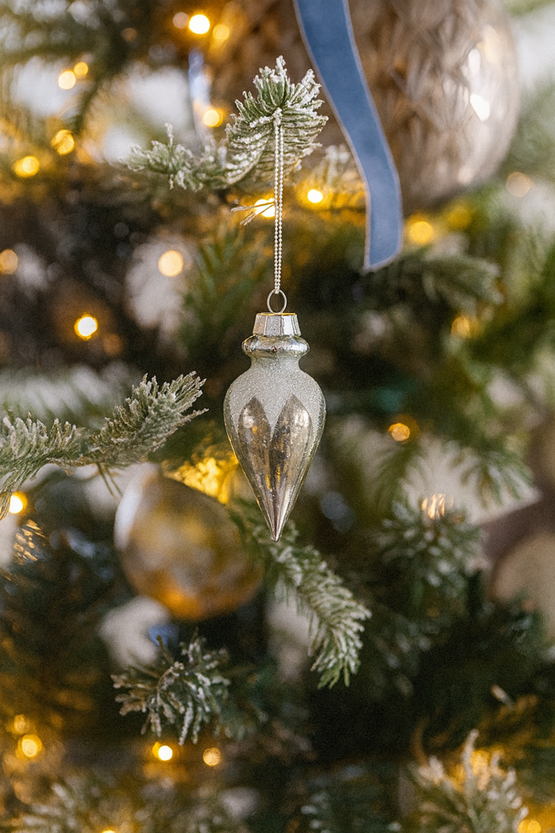 Antique Glitter Ornaments | Set of 6