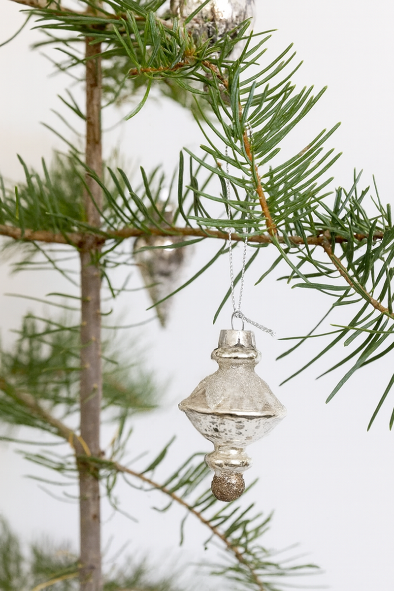 Antique Glitter Ornaments | Set of 6