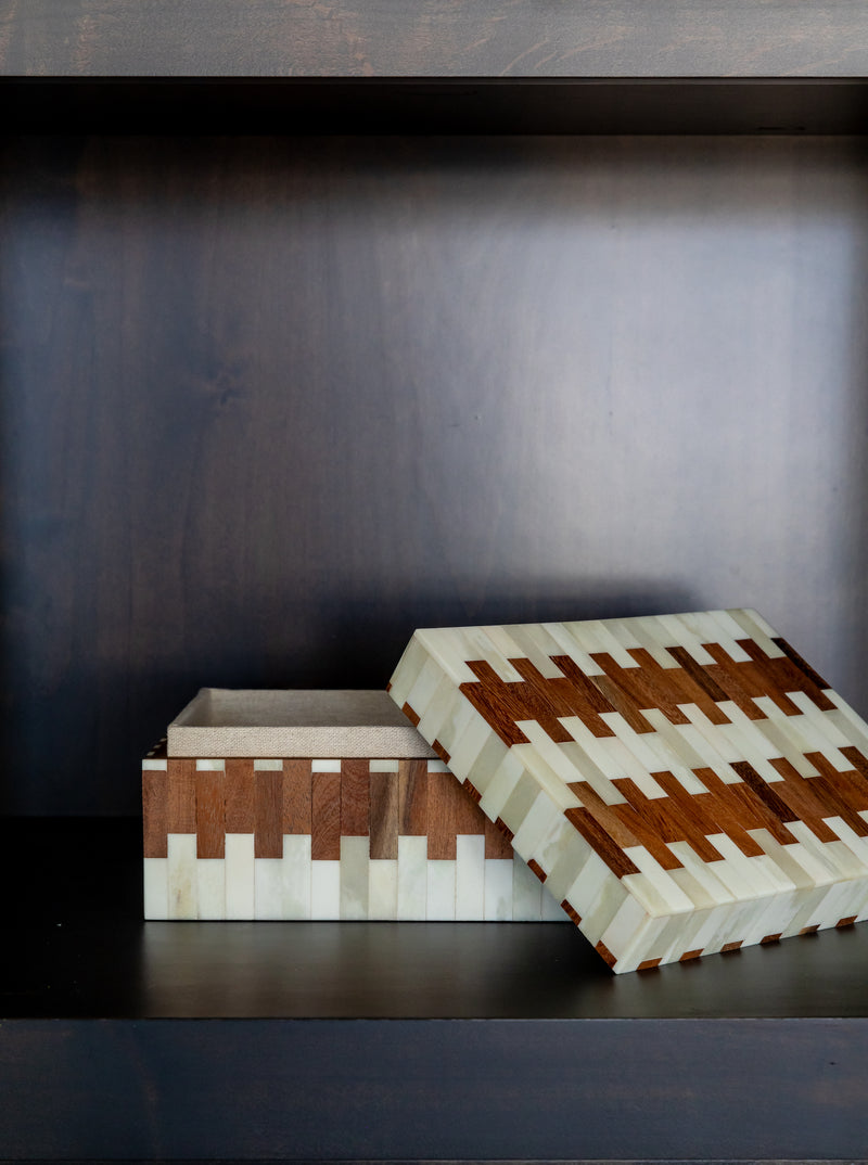 Brick Pattern Boxes | Set of 2