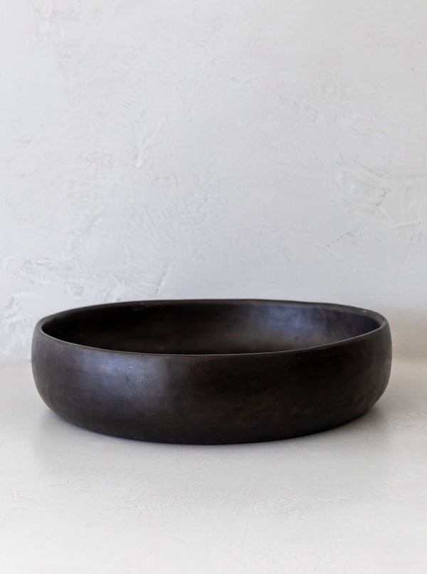 Carved Dark Wood Bowl