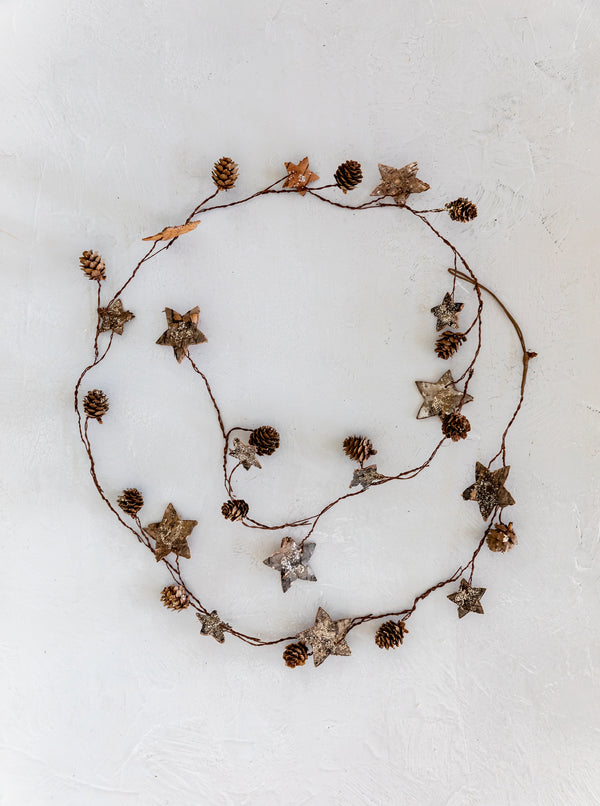 Birch Star & Pinecone Garland