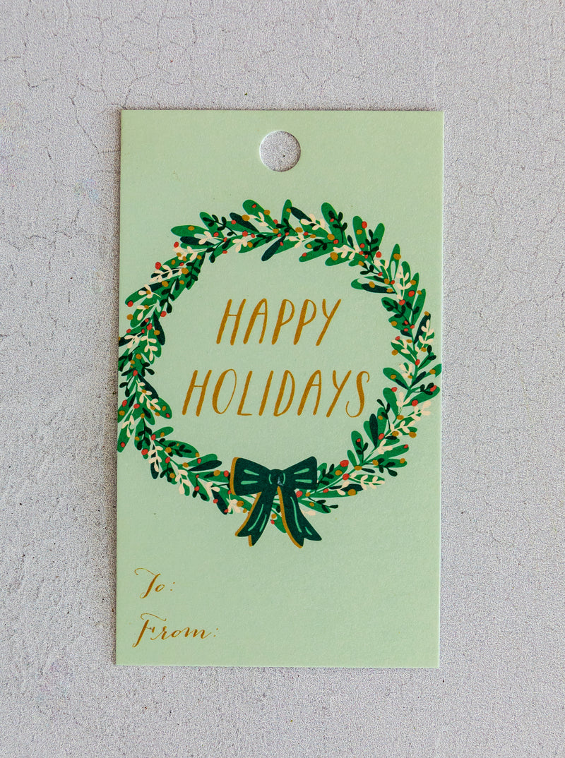 Holiday Wreath Gift Tags | Set of 10