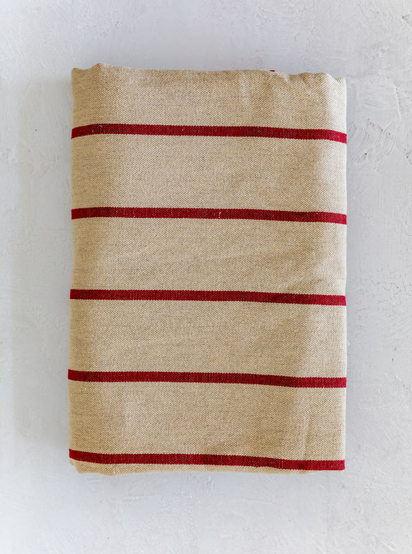 Red Striped Tablecloth
