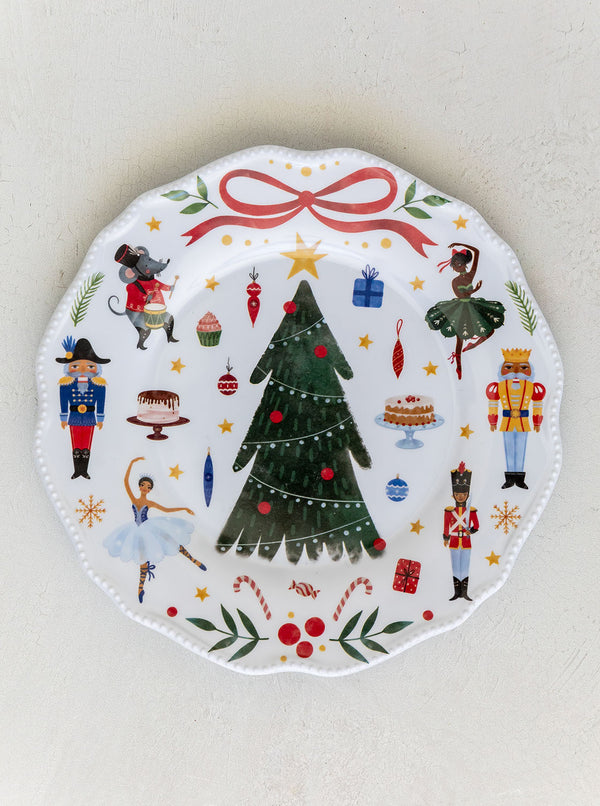 Melamine Nutcracker Plates, Set of 2