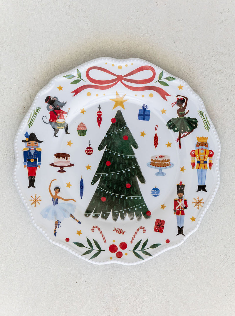 Melamine Nutcracker Plates, Set of 2