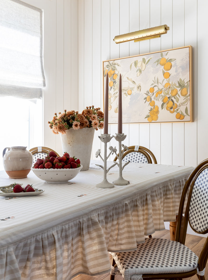 Ruffled Stripe Tablecloth