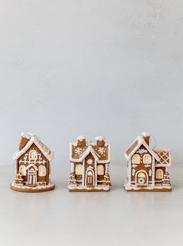 Lighted Gingerbread House Ornament