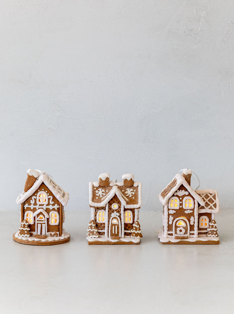 Lighted Gingerbread House Ornament