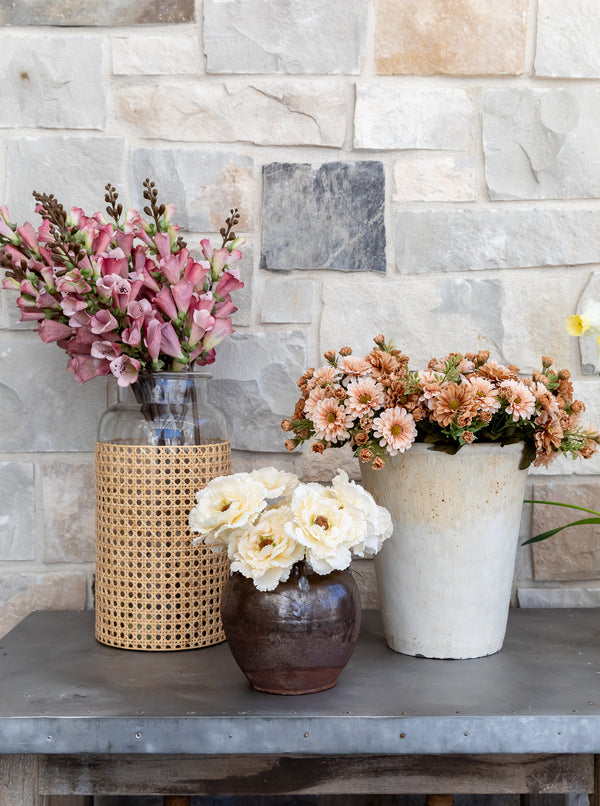Faux Garden Lace Peony Stem