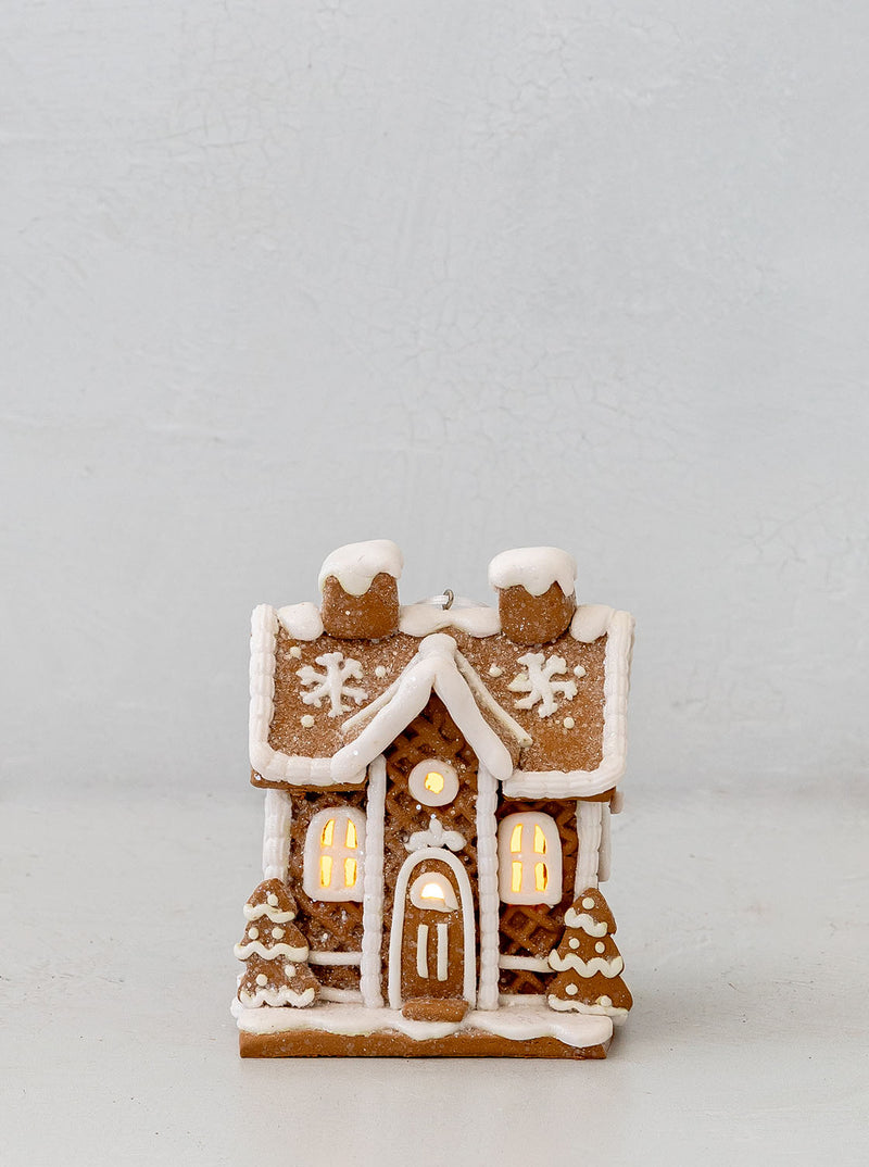 Lighted Gingerbread House Ornament