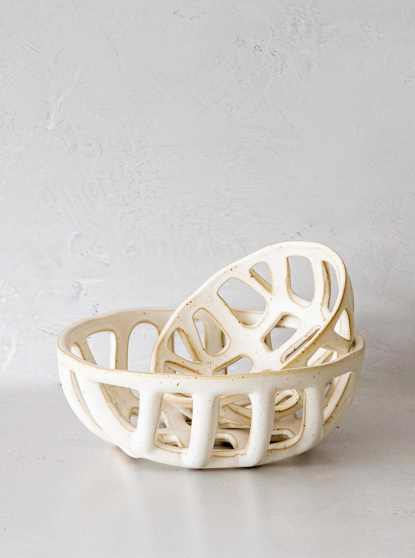 Stoneware Basket Bowls | Set of 2