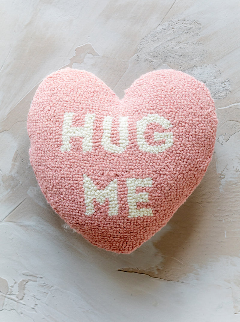 Candy Heart Hooked Pillow