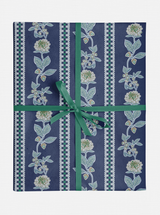 Floral Gingham Stripe Wrapping Paper