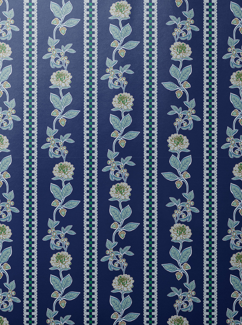 Floral Gingham Stripe Wrapping Paper