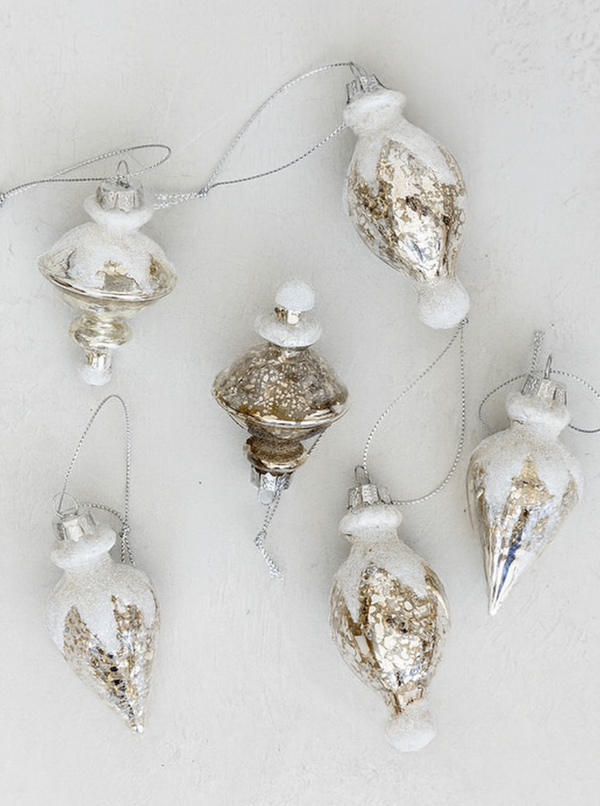 Picture of Antique Glitter Ornaments | Set of 6