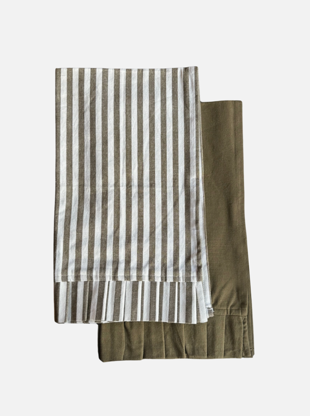 Olive Ruffle Dish Towels | Set of 2