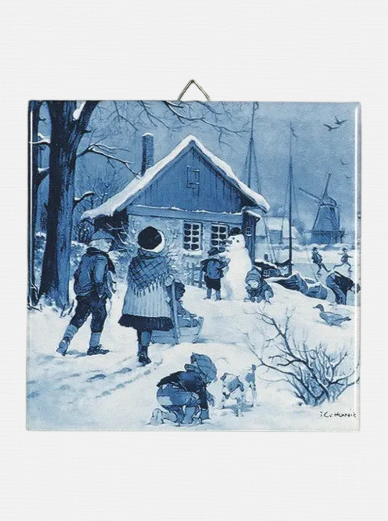 Delft Dutch Snow Day Tile