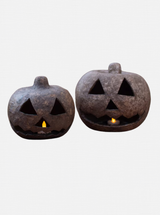 Paper Mache Jack-O-Lanterns | Set of 2
