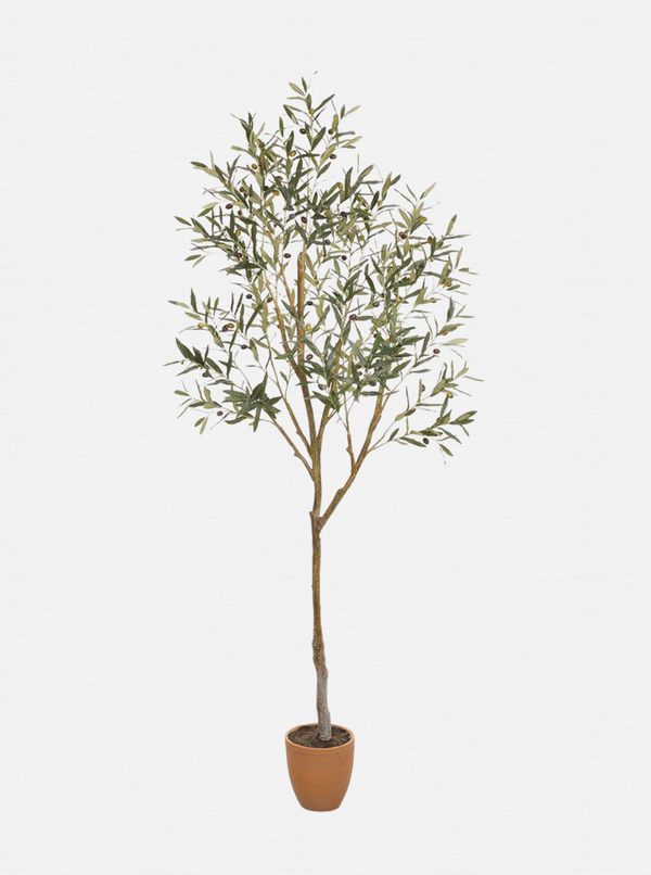 Potted 84" Faux Olive Tree