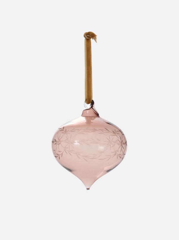 Etched Glass Bauble Ornament