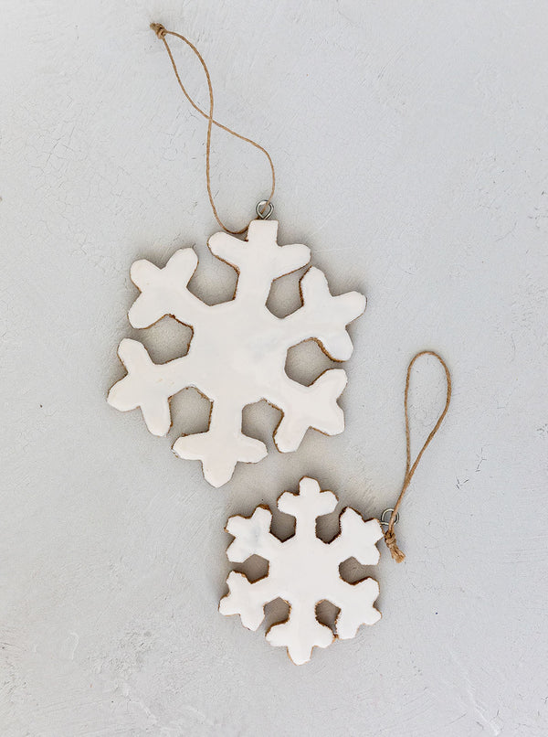 Picture of Enameled Snowflake Ornaments | Set of 2