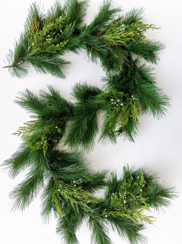 Faux 6' Mixed Pine & Juniper Garland - HJHOL0235 - BUN