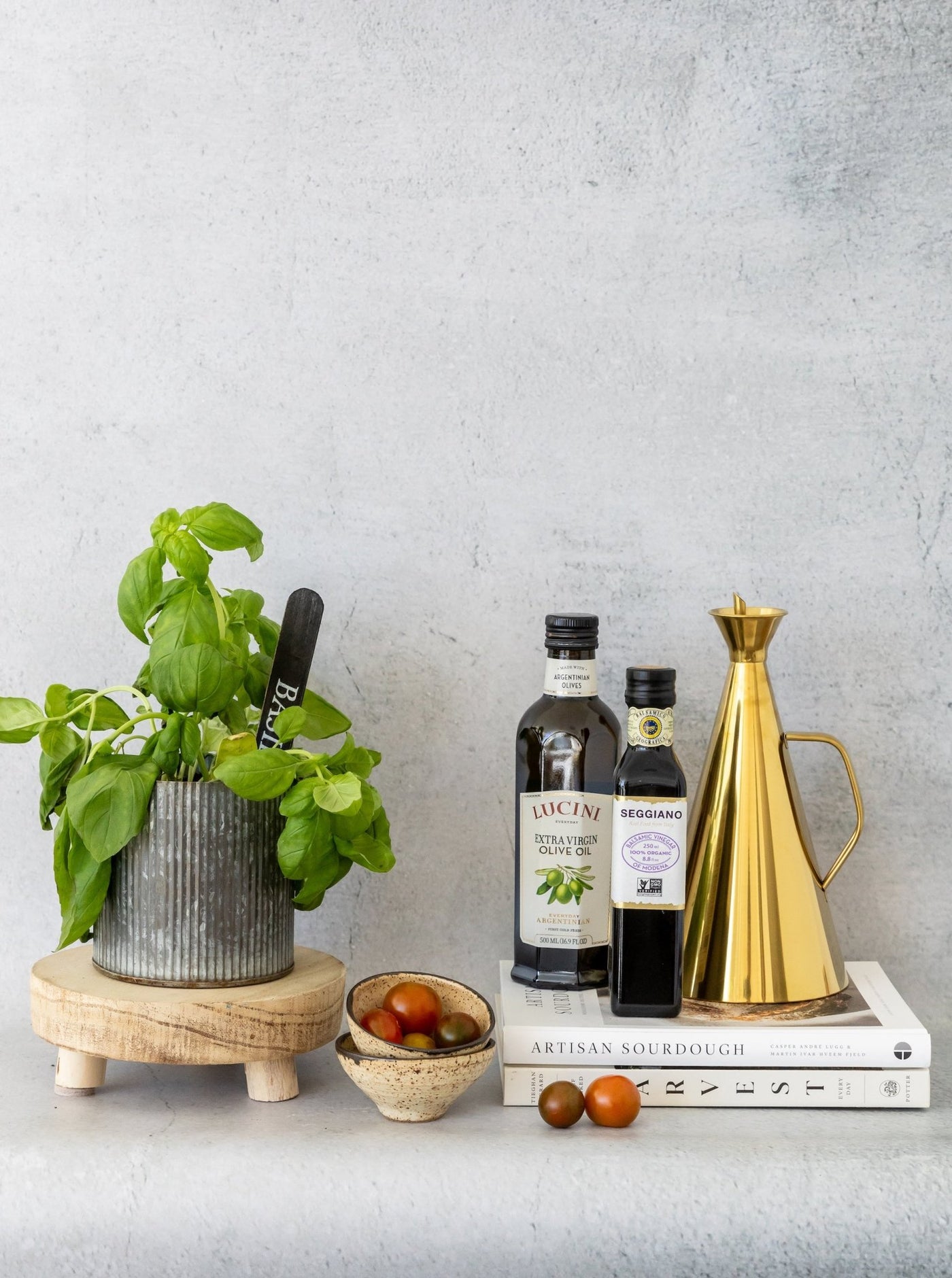 Gold Oil Cruet | Decorative Metal Olive Oil Dispenser for Kitchen