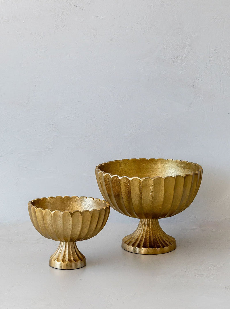 Gold Scalloped Compote – Classic Design with Elegant Gold Finish ...