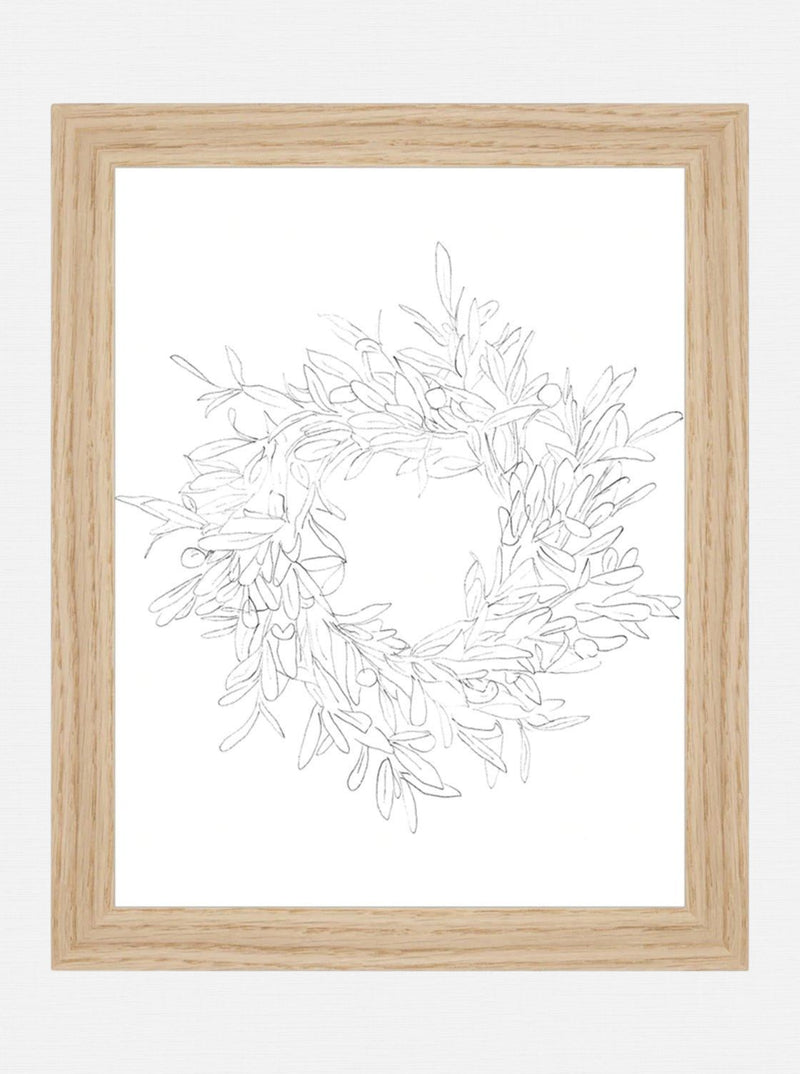 Olive Wreath Sketch - HJART0075 - OAK - 8x10