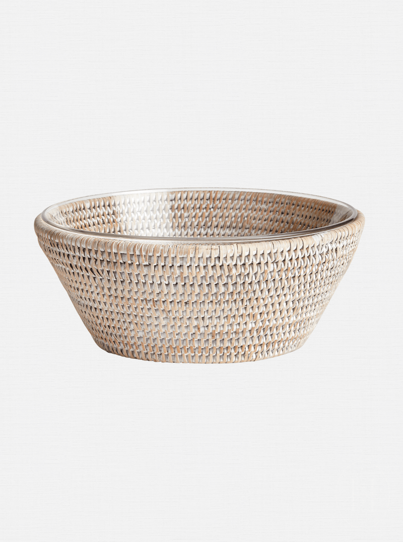 Polly Rattan Serving Bowl - HJDRP0005 - WHT