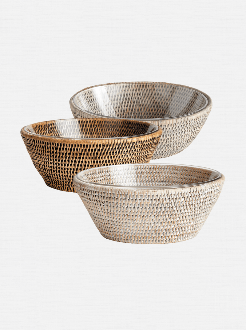 Polly Rattan Serving Bowl - HJDRP0005 - GRY
