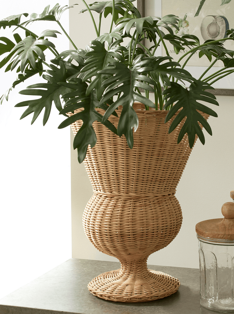 Rattan Footed Urn - HJDRP0034 - OS