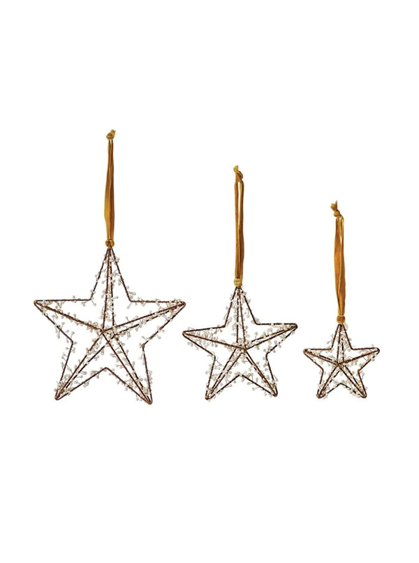 Beaded Star Ornaments | Set of 3