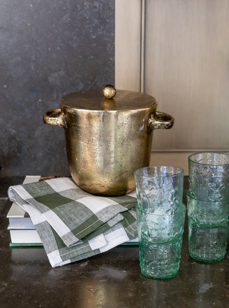 Olive Gingham Tea Towel