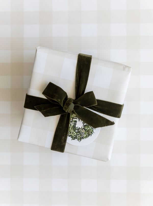 Beige Gingham Wrapping Paper