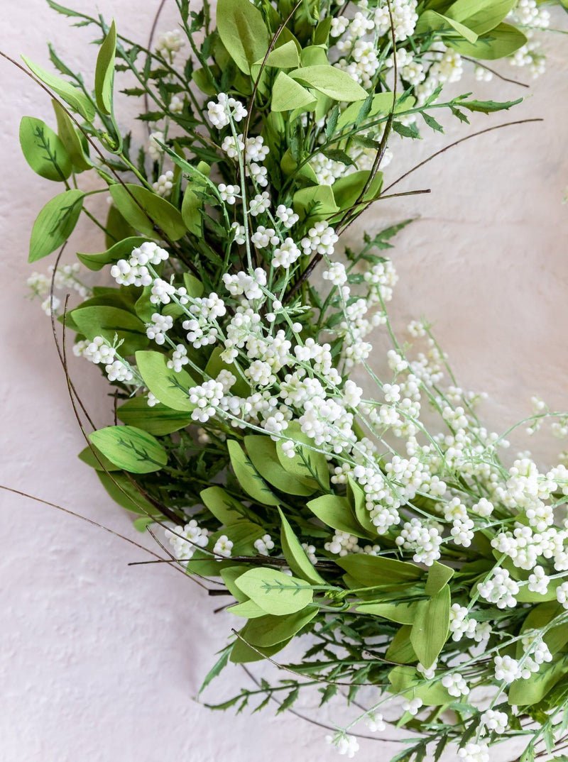 Faux White Berry Wreath - HJGRN0084 - OS